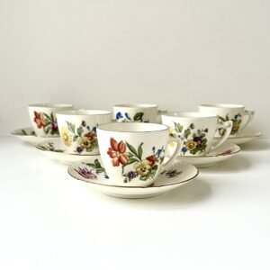 Saksisk blomst kaffekopper, fra Bing & Grøndahl