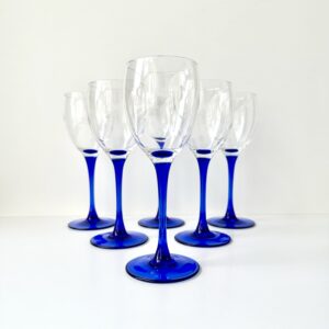 6 vinglas med blå stilk 💙