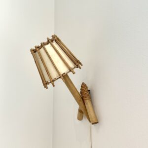 Vintage væglampe i rattan 🍂